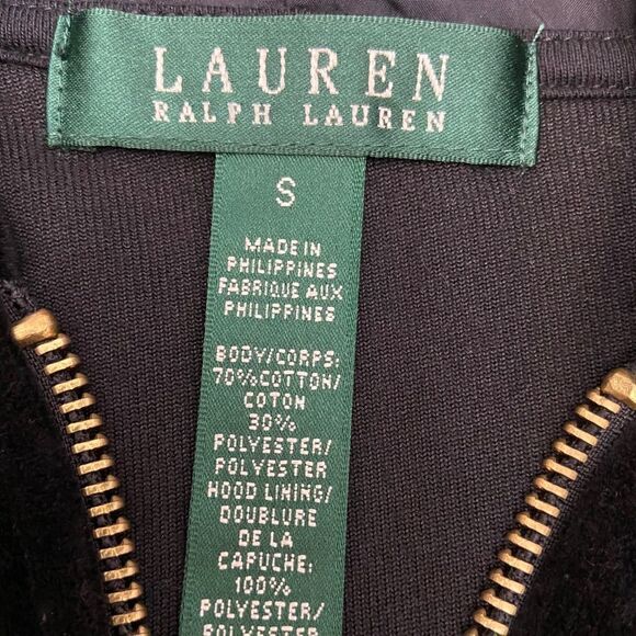 LRL Lauren Ralph Lauren Black/Gold Velour Tracksuit - Picture 3 of 14